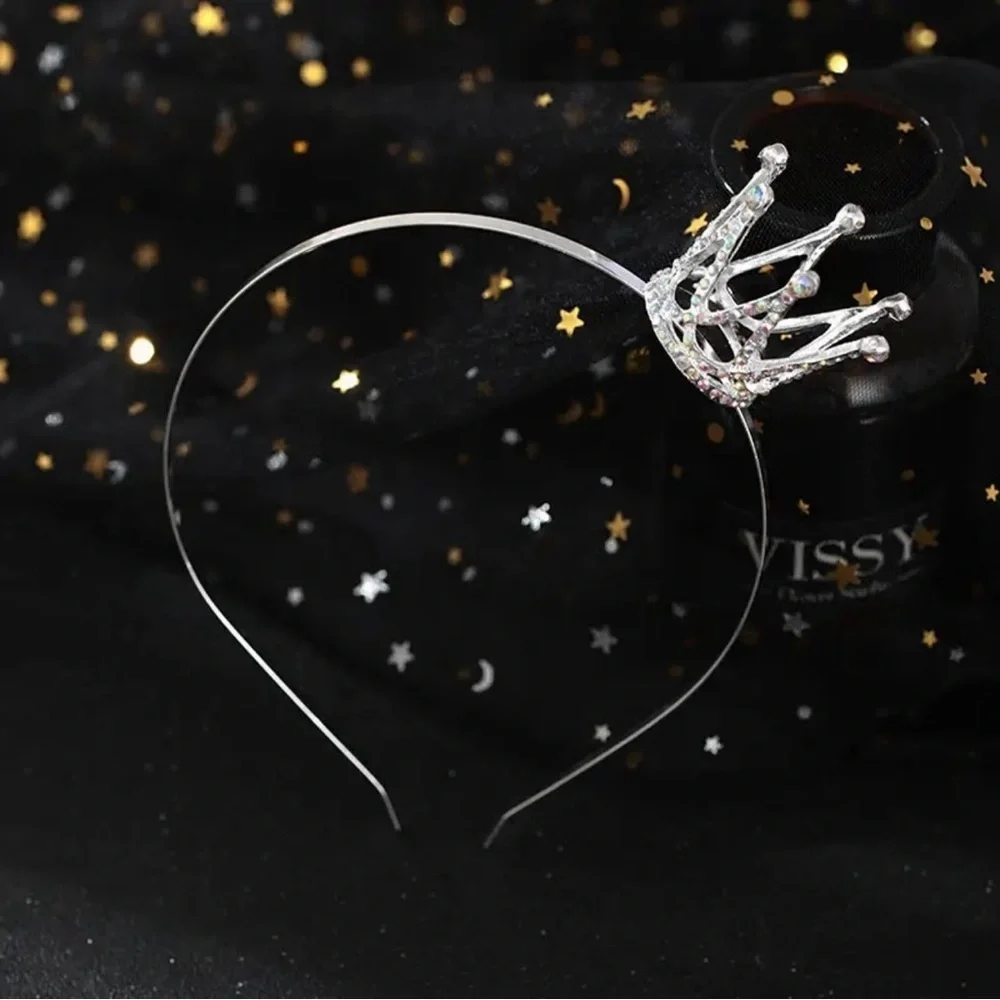 Princess Rhinestone Crown Headband Gold Silver Bridal Birthday Bachelorette NWT
